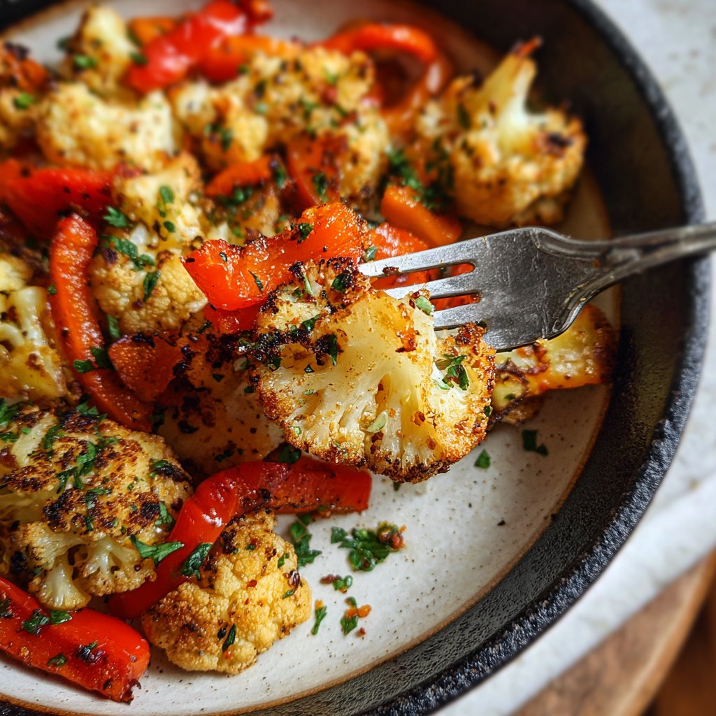 Blumenkohl mit Paprika aus dem Ofen