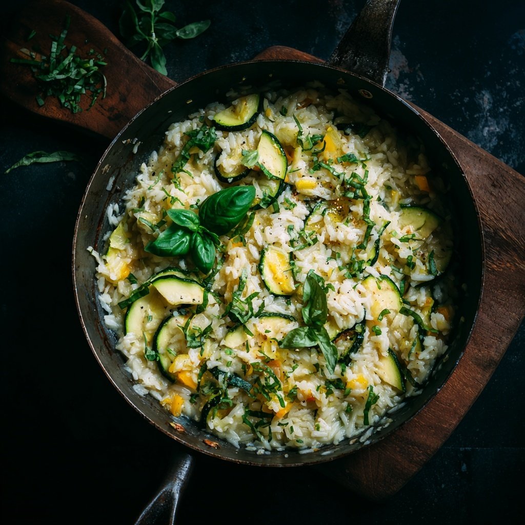 Kalorienarme Pfanne Mit Zucchini Und Reis