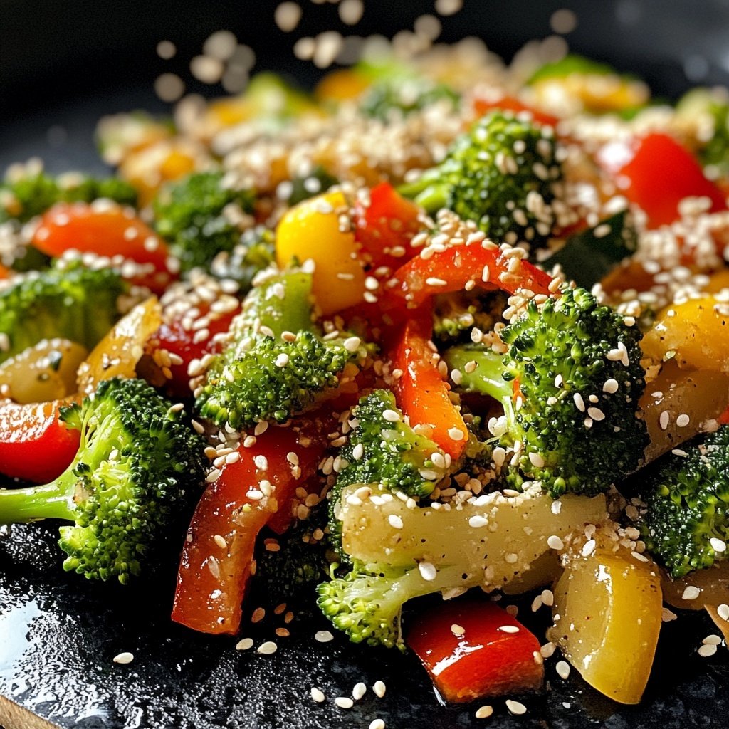 Gemüsepfanne mit Sesam