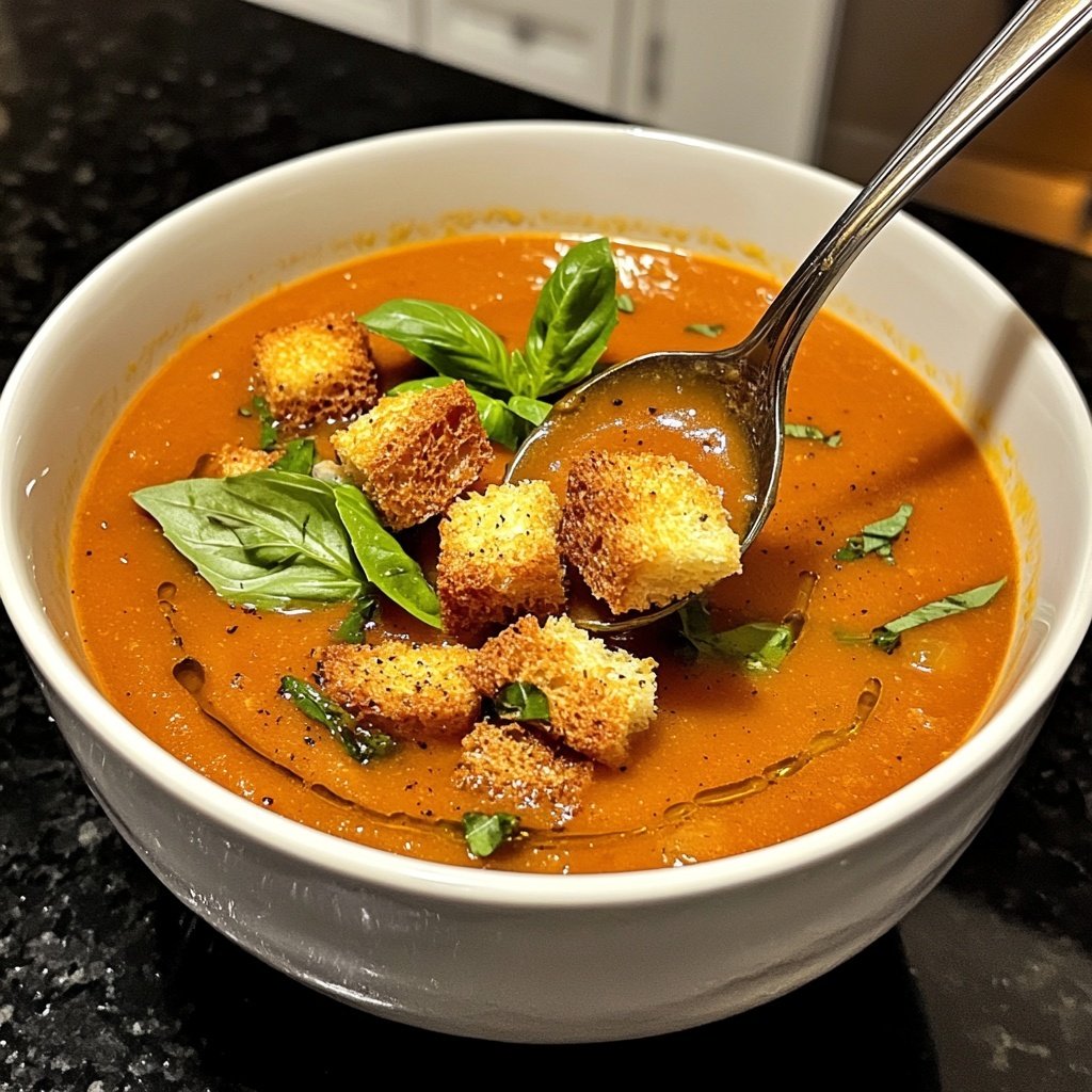 Tomatensuppe mit Croutons