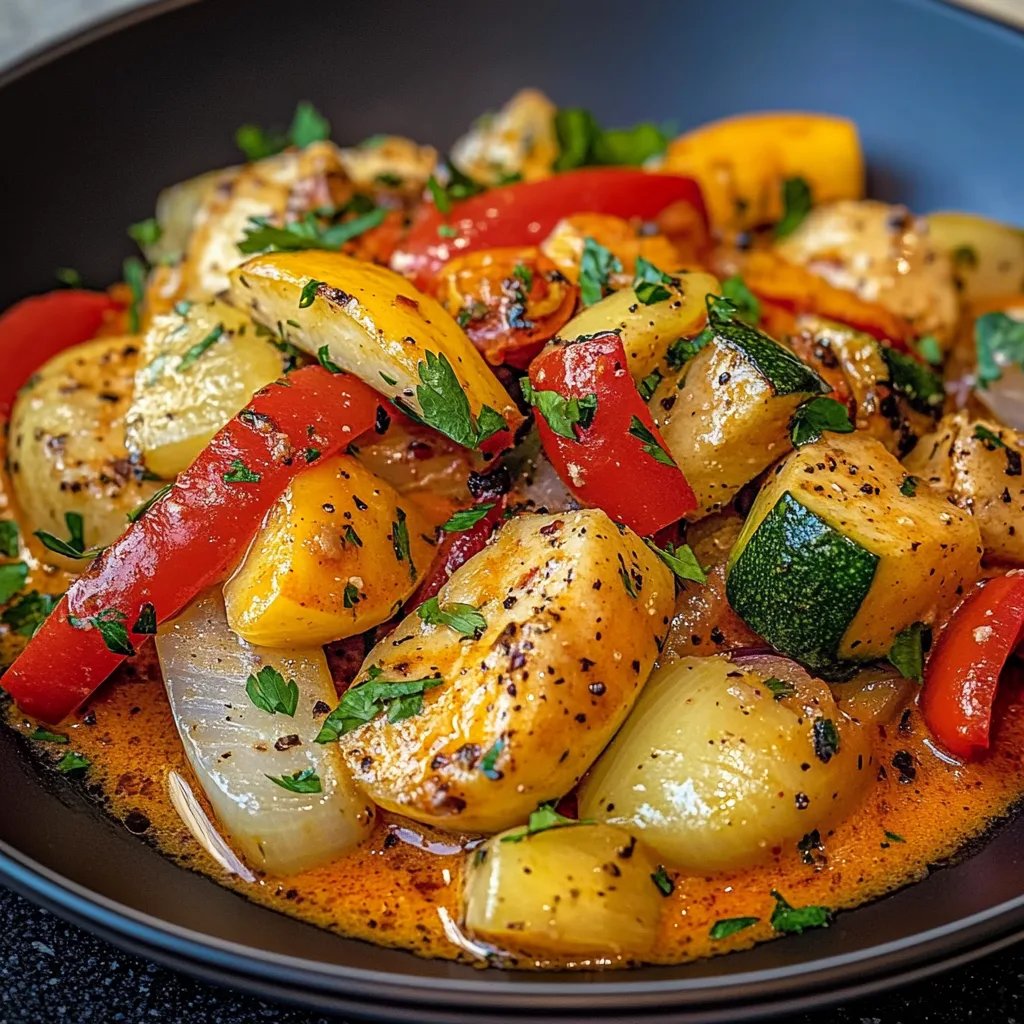 Paprika-Zucchini-Sahne-Hähnchen