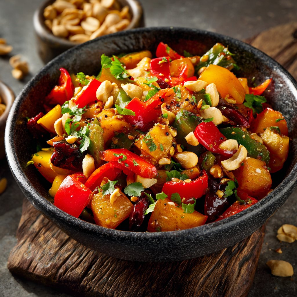 Asiatische Gemüsepfanne mit Erdnuss