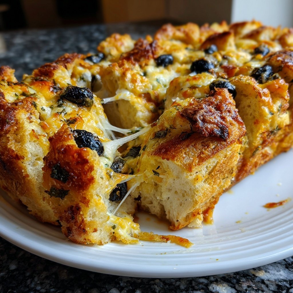 Zupfbrot Mit Oliven Und Käse