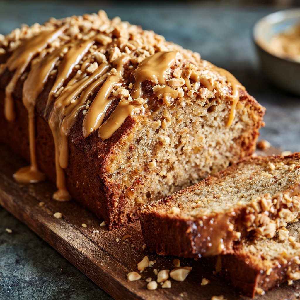 Bananenbrot mit Erdnussbutter