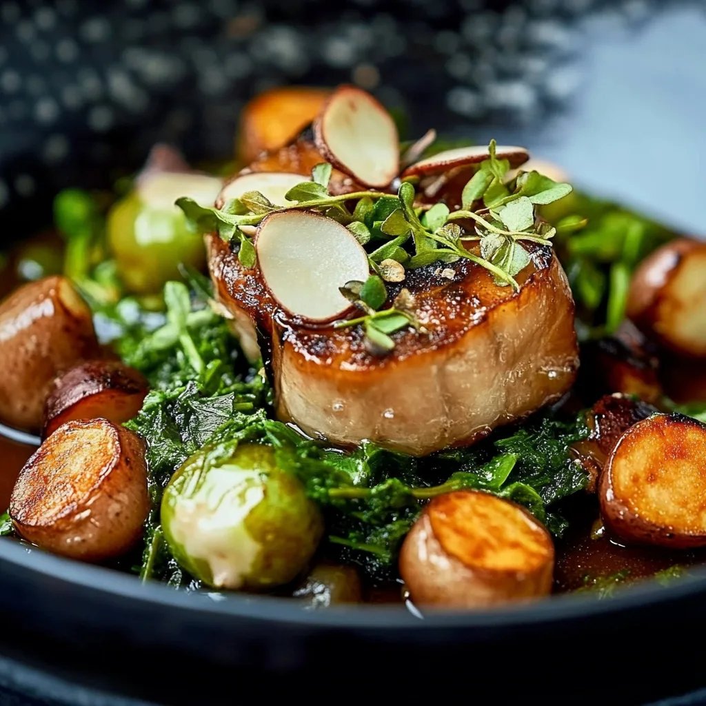 Gerösteter Rosenkohl mit Süßkartoffel