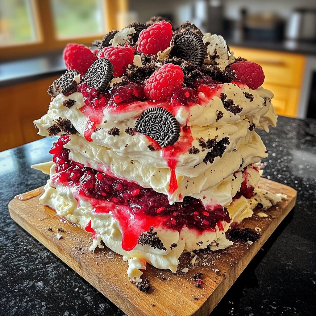 Himbeer-Oreo Nachtisch